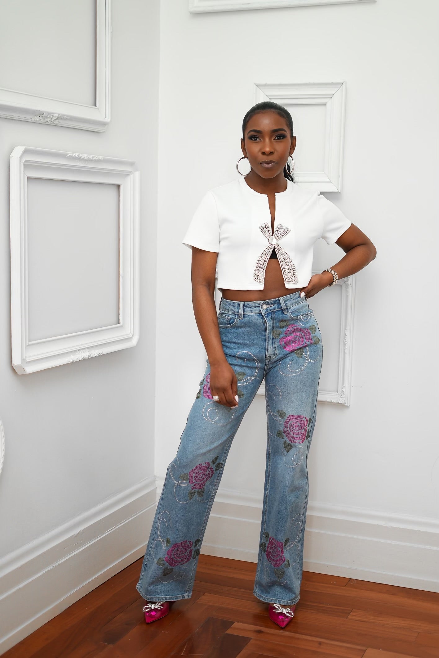 Gasp| Still A Rose Crystal Denim