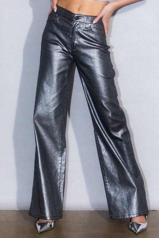 Gasp| Silver Reign Metallic Pants