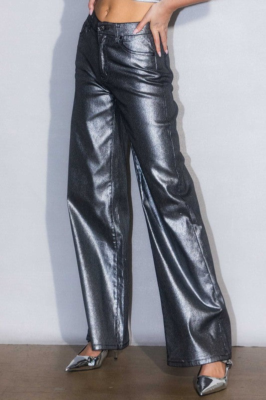 Gasp| Silver Reign Metallic Pants