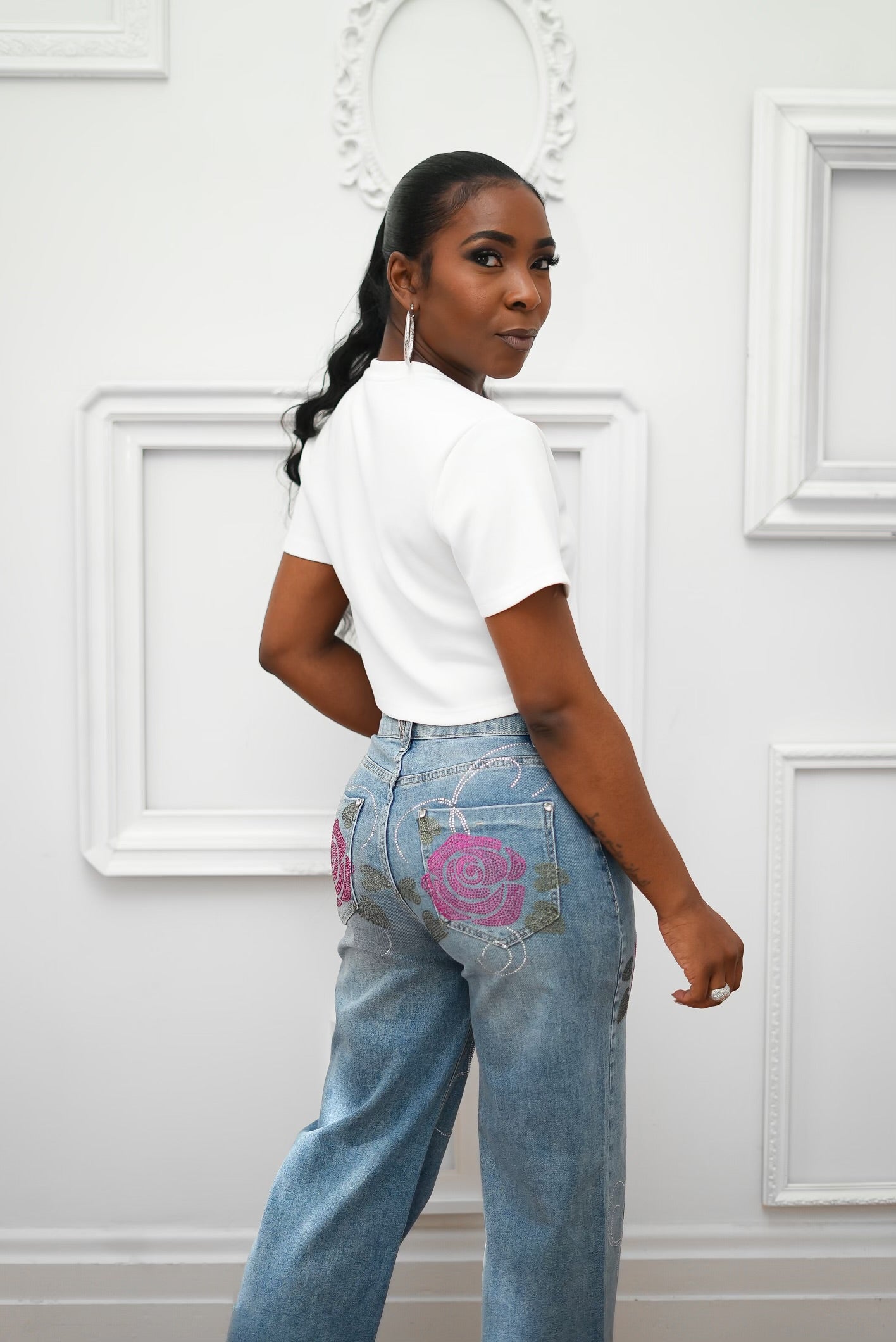 Gasp| Still A Rose Crystal Denim
