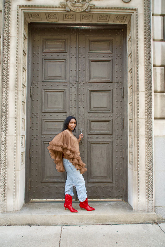 Gasp| Oversized Ruffle Sweatshirt (Black)