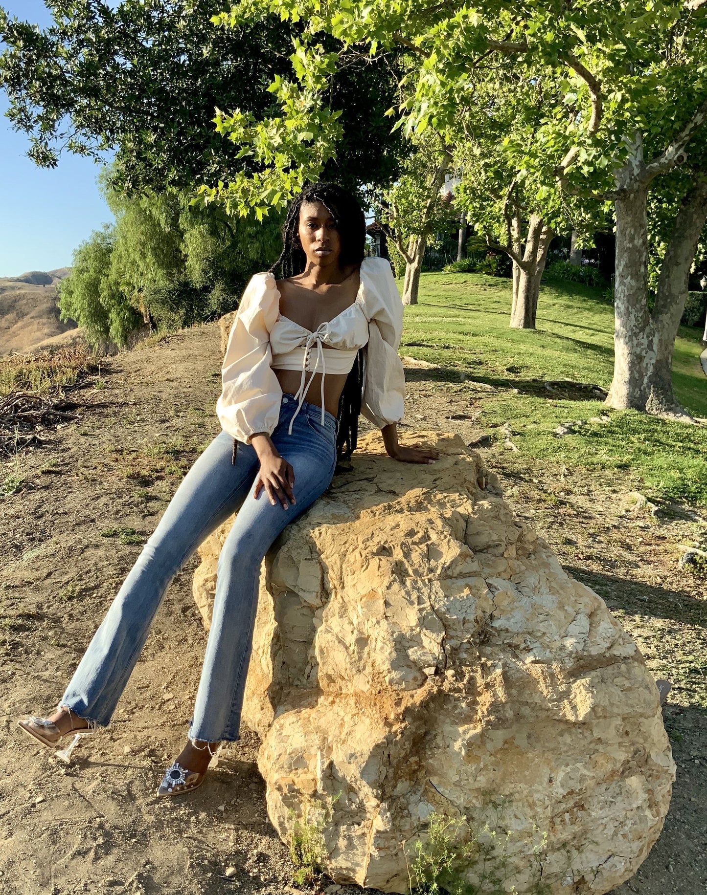 Lola| Linen Crop Blouse