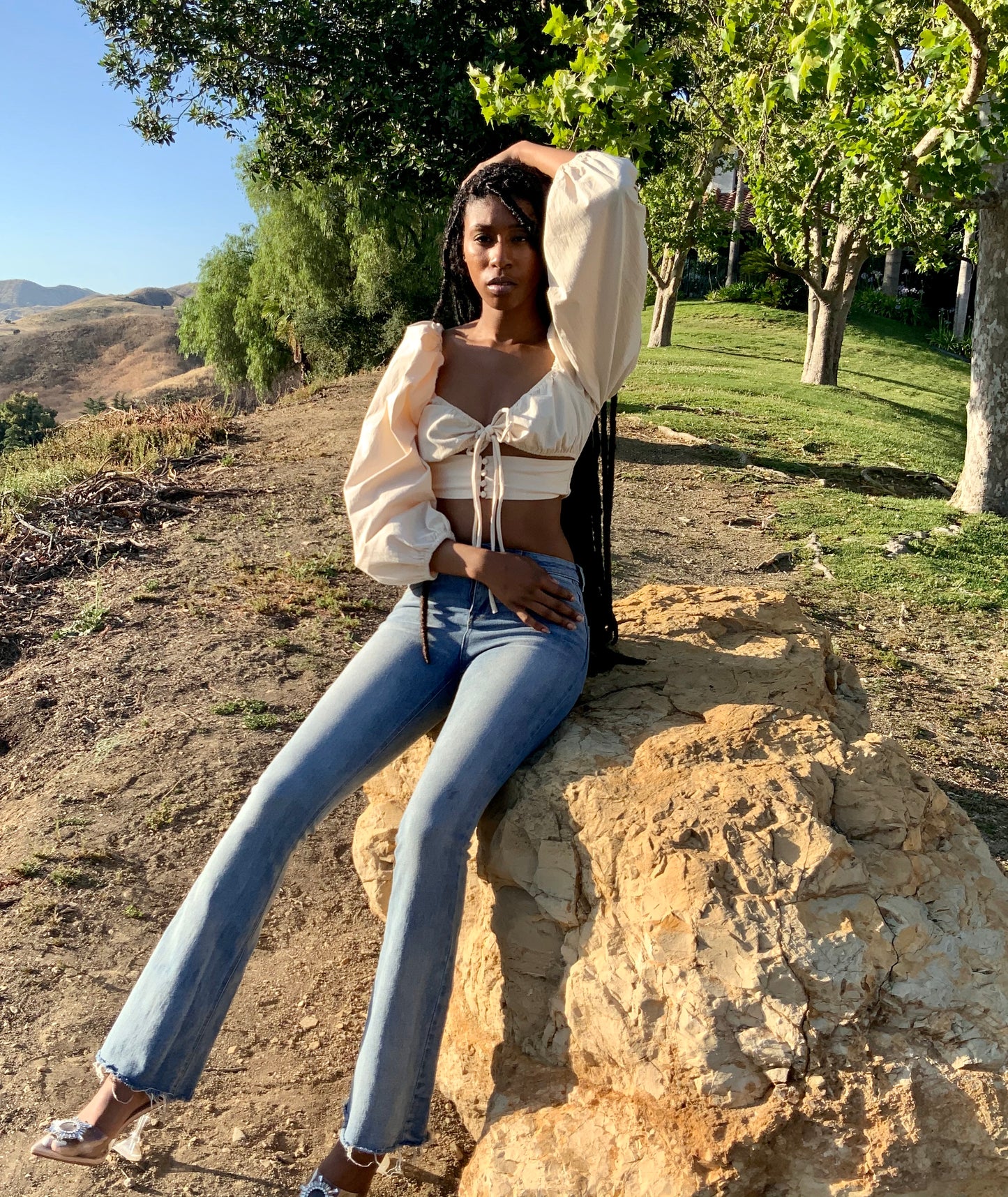 Lola| Linen Crop Blouse