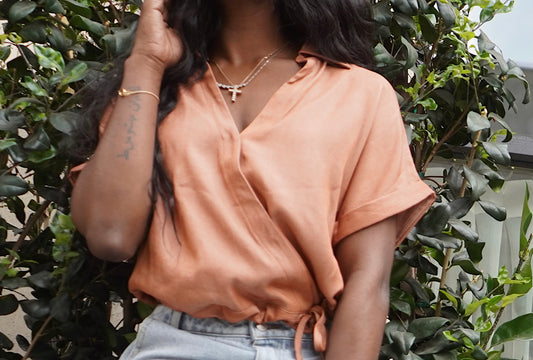 Gasp City| Crossover Collar Blouse