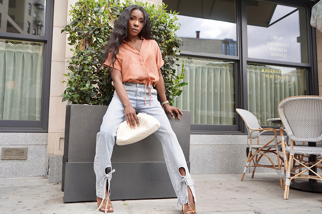 Gasp City| Crossover Collar Blouse