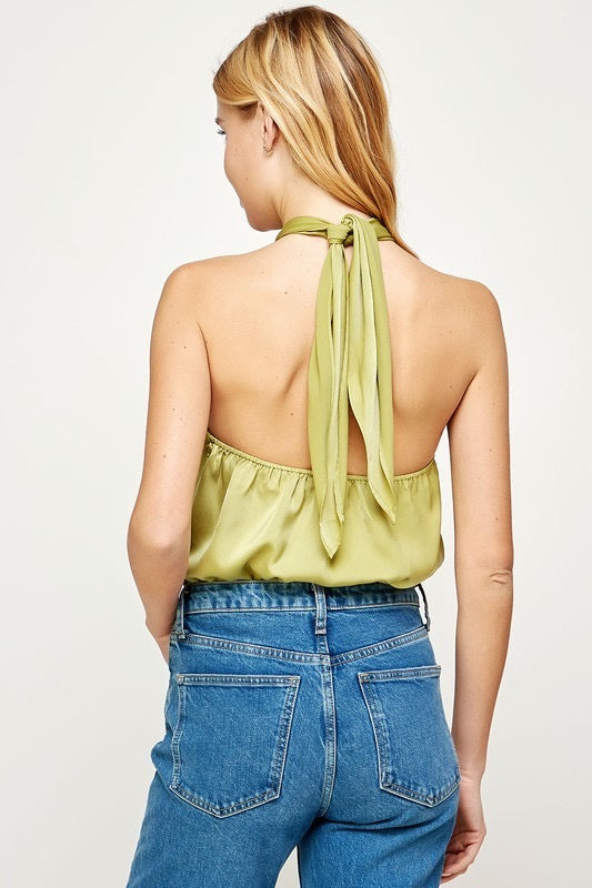 Gasp| Knotted Halter Bodysuit