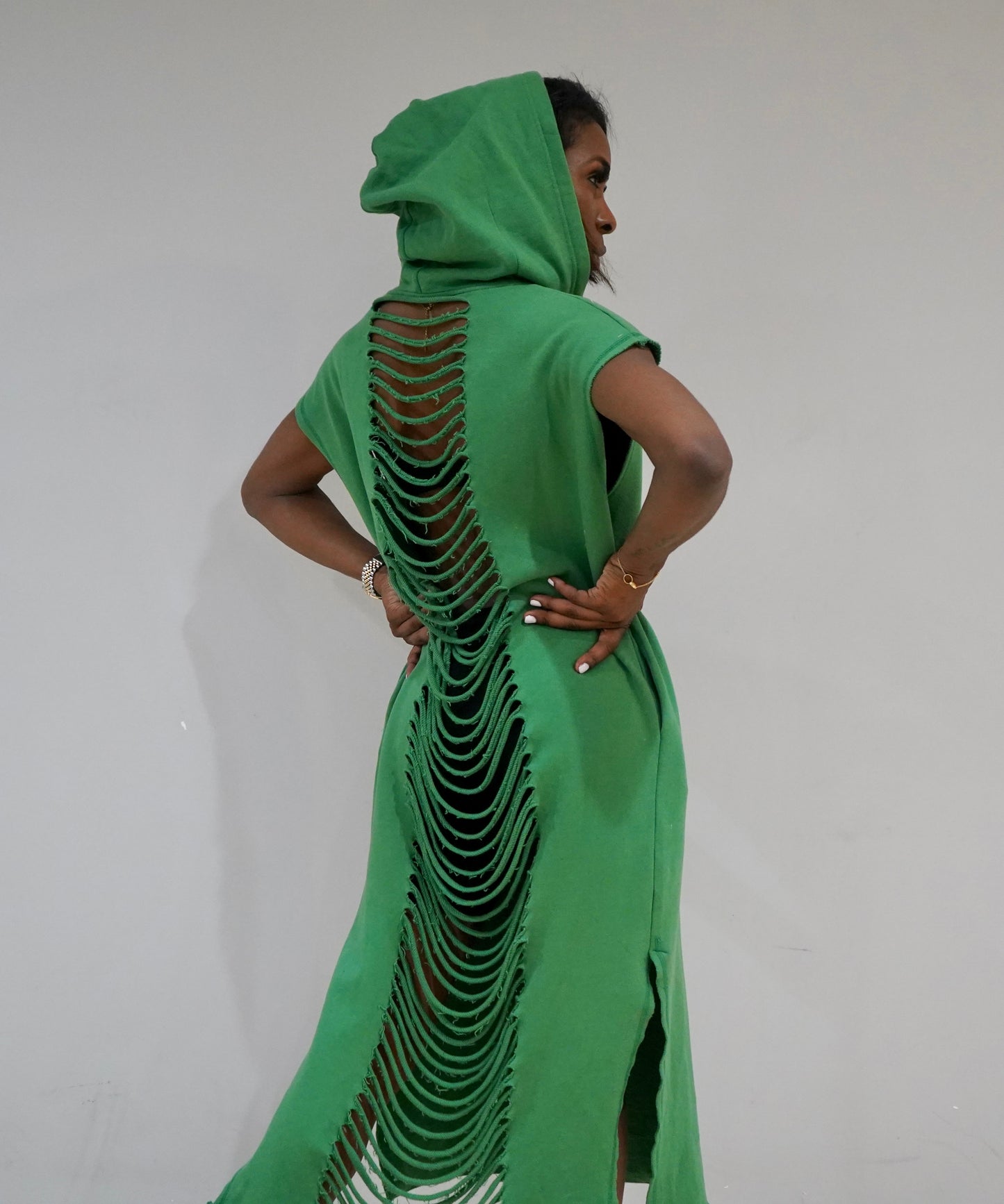 Nothing Average| Oversized Hoodie Dress (GREEN)