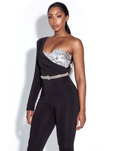 Load image into Gallery viewer, Tina| One Shoulder Sequined Crepe Jumpsuit
