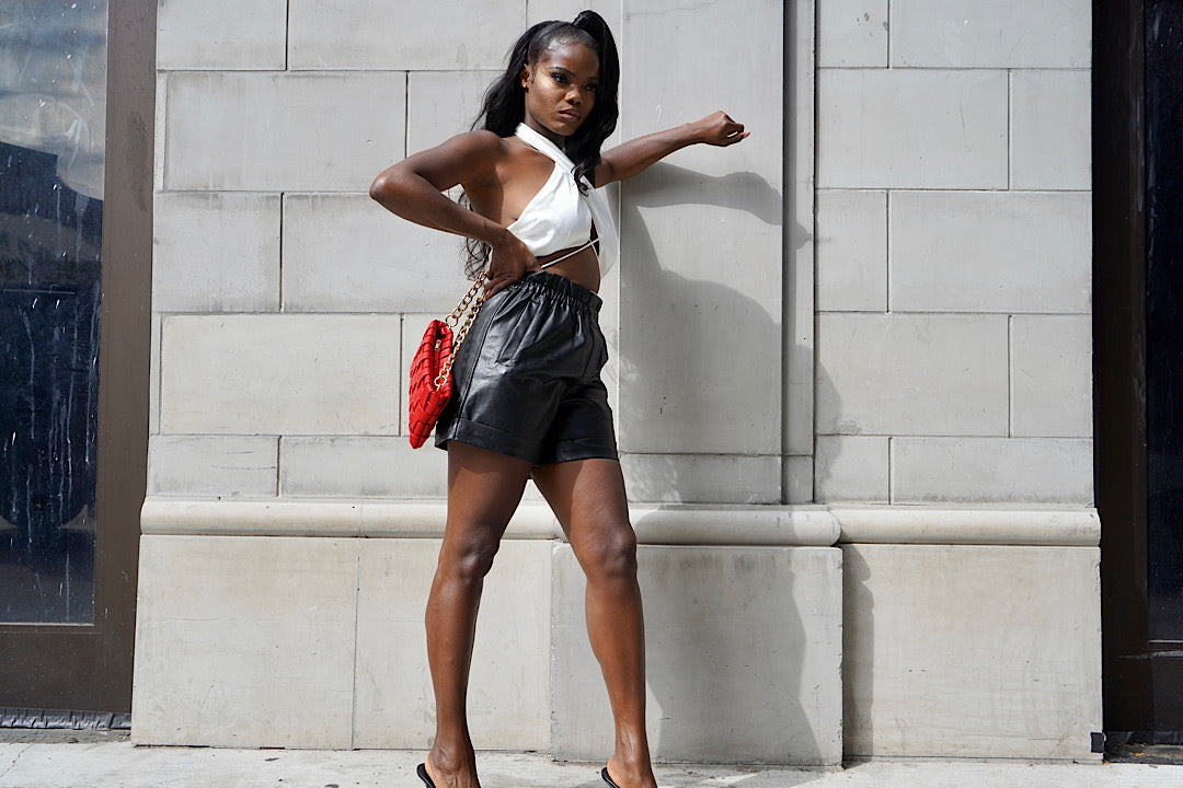 Gasp City| Faux Leather Shorts