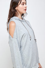 Load image into Gallery viewer, Desi| Cold Shoulder Hoodie
